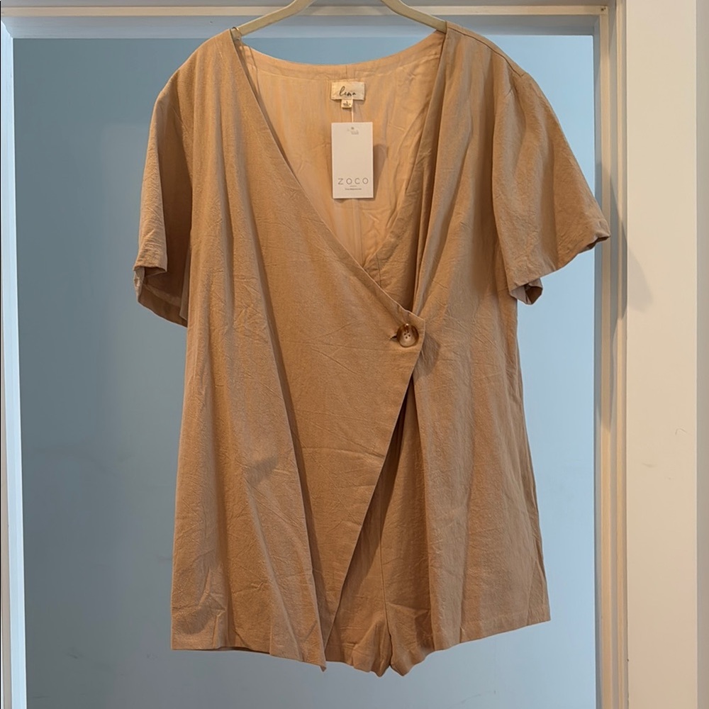 Women's Khaki Wrap Romper